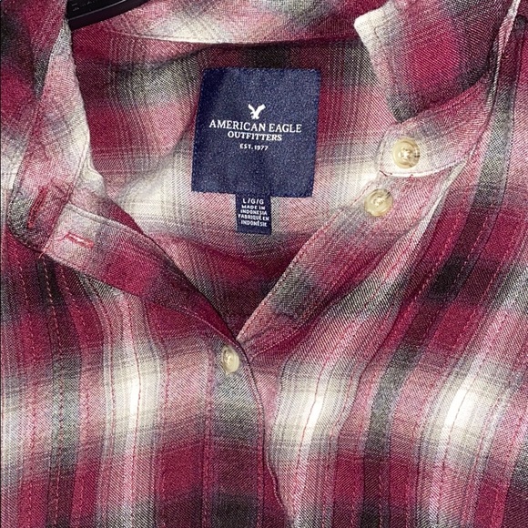 American Eagle Red/Purple Flannel - Picture 2 of 2